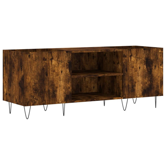 Armoire à disques chêne fumé 121x38x48 cm bois d'ingénierie