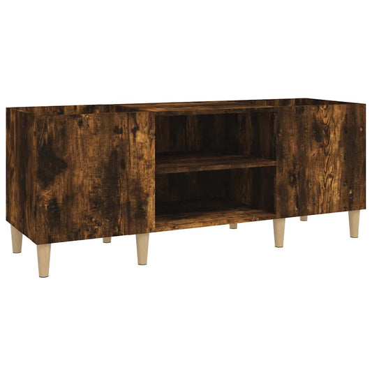 Armoire à disques chêne fumé 121x38x48 cm bois d'ingénierie