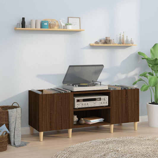 Armoire à disques chêne marron 121x38x48 cm bois d'ingénierie