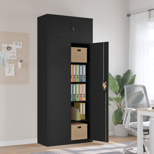 Classeur noir 90x40x220 cm acier