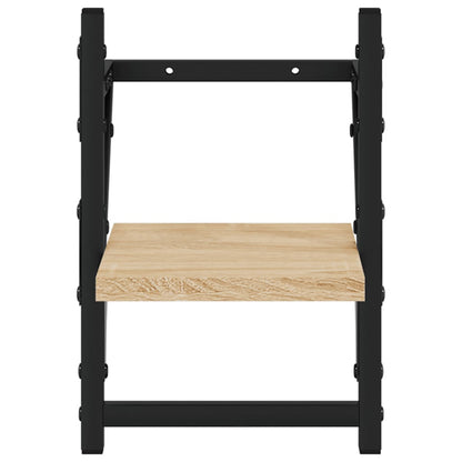 Étagères murales avec barres 2 pcs chêne sonoma 20x25x30 cm