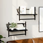 Étagères murales avec barres 2 pcs noir 40x25x30 cm