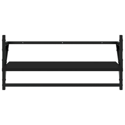 Ensemble d'étagères murales barres 4 pcs noir bois d'ingénierie