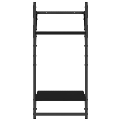 Ensemble d'étagères murales barres 4 pcs noir bois d'ingénierie