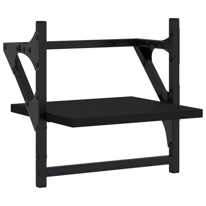 Ensemble d'étagères murales barres 4 pcs noir bois d'ingénierie