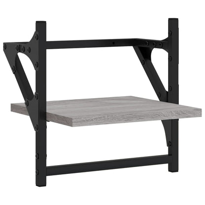 Ensemble d'étagères murales avec barres 4 pcs sonoma gris