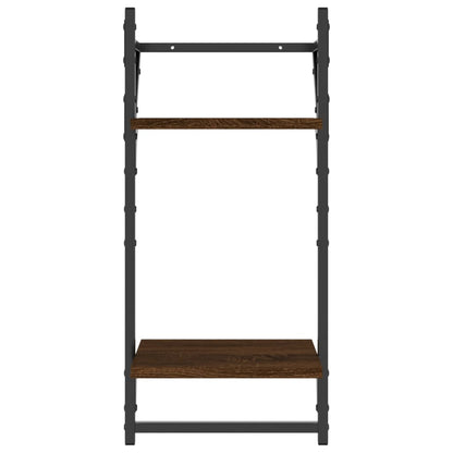 Ensemble d'étagères murales avec barres 4 pcs chêne marron