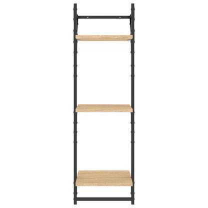 Ensemble d'étagères murales avec barres 6 pcs chêne sonoma
