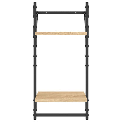 Ensemble d'étagères murales avec barres 6 pcs chêne sonoma