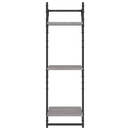 Ensemble d'étagères murales avec barres 6 pcs sonoma gris