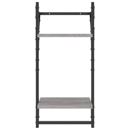 Ensemble d'étagères murales avec barres 6 pcs sonoma gris