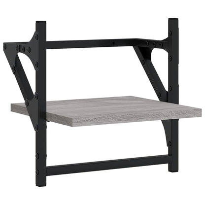 Ensemble d'étagères murales avec barres 6 pcs sonoma gris