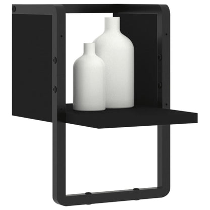 Étagère murale avec barre noir 20x25x30 cm