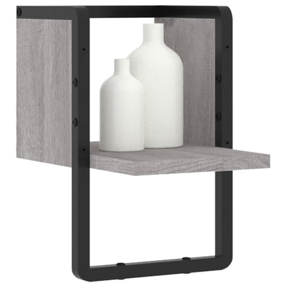 Étagère murale avec barre sonoma gris 20x25x30 cm
