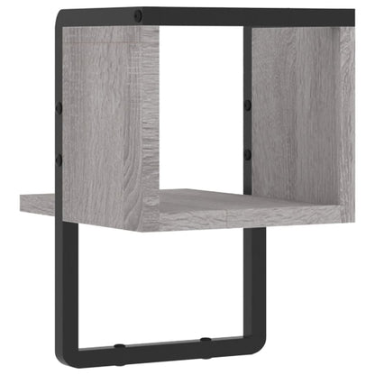 Étagère murale avec barre sonoma gris 20x25x30 cm