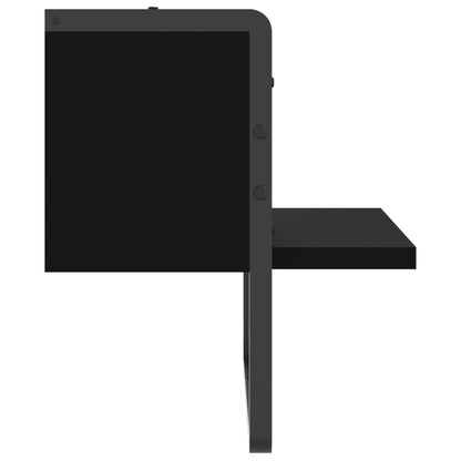 Étagère murale avec barre noir 30x25x30 cm