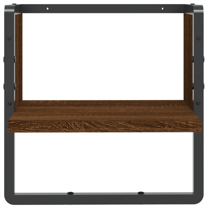 Étagère murale avec barre chêne marron 30x25x30 cm