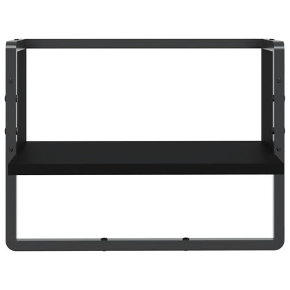 Étagère murale avec barre noir 40x25x30 cm