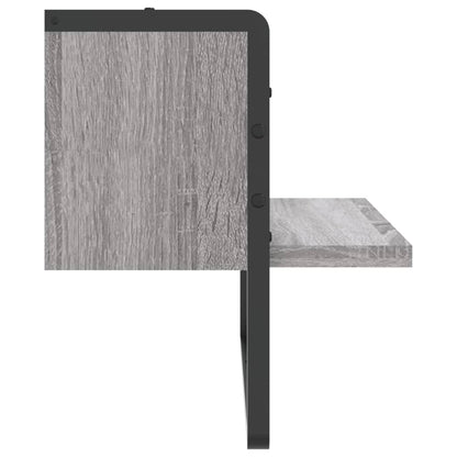 Étagère murale avec barre sonoma gris 40x25x30 cm