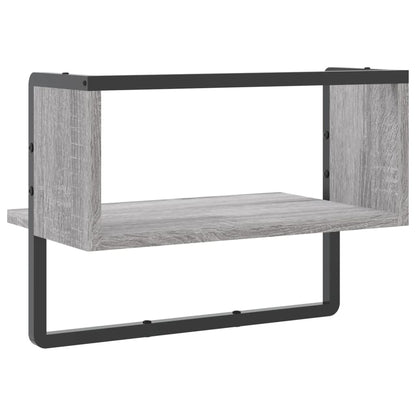 Étagère murale avec barre sonoma gris 40x25x30 cm