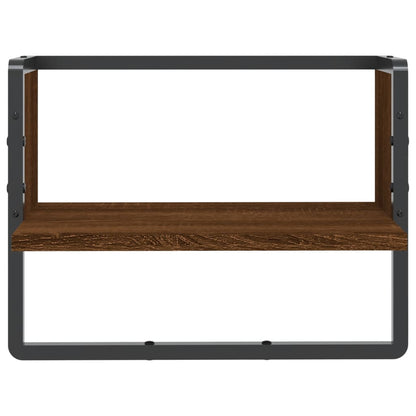 Étagère murale avec barre chêne marron 40x25x30 cm