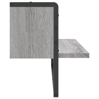 Étagère murale avec barre sonoma gris 65x25x30 cm
