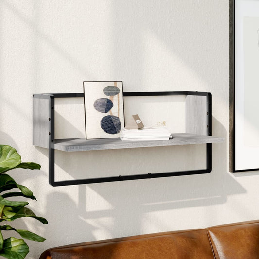 Étagère murale avec barre sonoma gris 65x25x30 cm