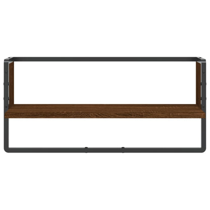 Étagère murale avec barre chêne marron 65x25x30 cm