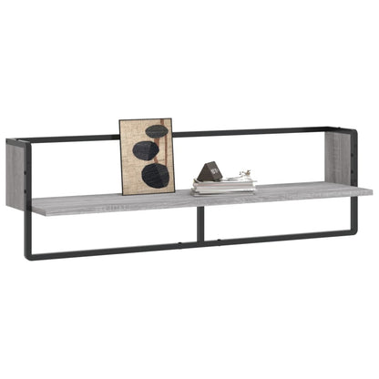 Étagère murale avec barre sonoma gris 100x25x30 cm