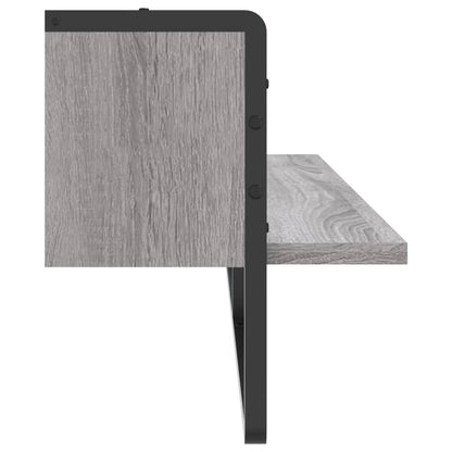 Étagère murale avec barre sonoma gris 100x25x30 cm