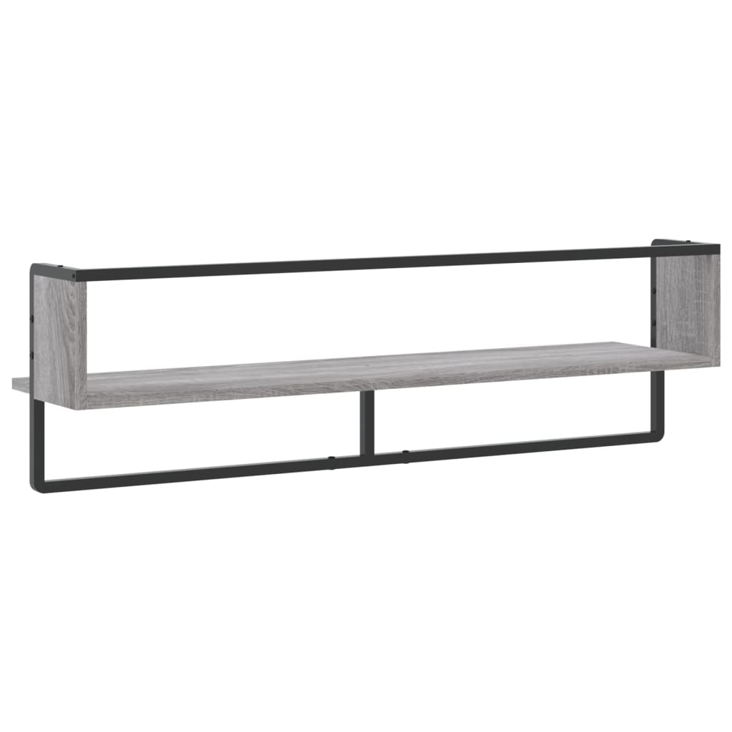 Étagère murale avec barre sonoma gris 100x25x30 cm