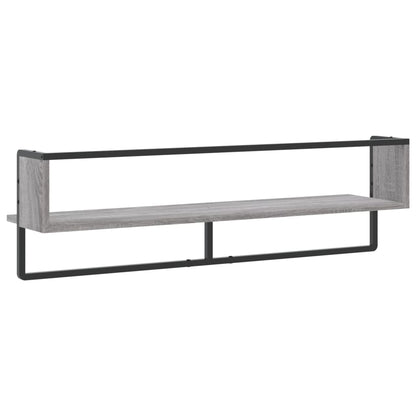 Étagère murale avec barre sonoma gris 100x25x30 cm