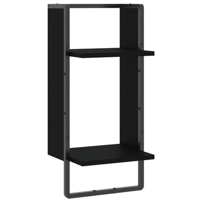 Étagère murale avec barre noir 30x25x65 cm