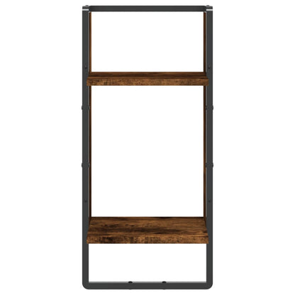 Étagère murale avec barre chêne fumé 30x25x65 cm