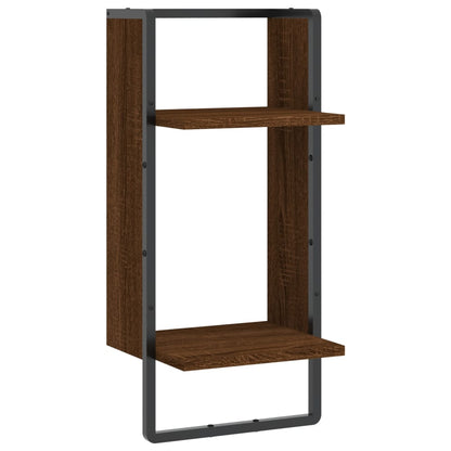 Étagère murale avec barre chêne marron 30x25x65 cm