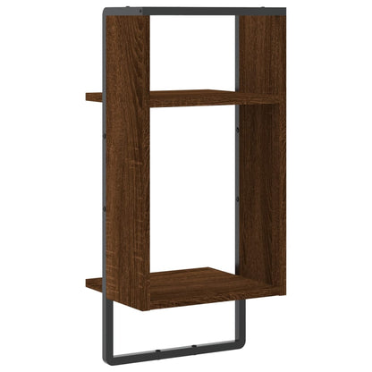 Étagère murale avec barre chêne marron 30x25x65 cm