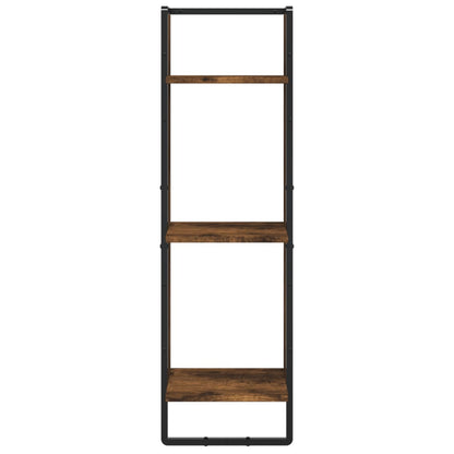 Étagère murale 3 niveaux chêne fumé 30x25x100cm bois ingénierie