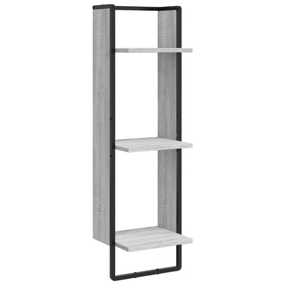 Étagère murale 3 niveaux sonoma gris 30x25x100 cm