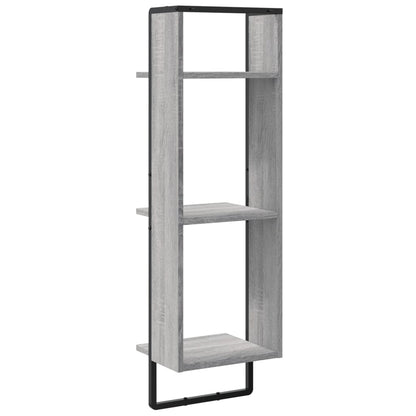 Étagère murale 3 niveaux sonoma gris 30x25x100 cm