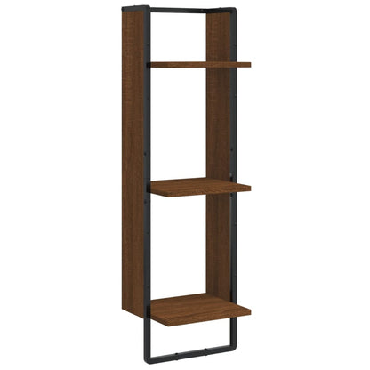 Étagère murale 3 niveaux chêne marron 30x25x100 cm