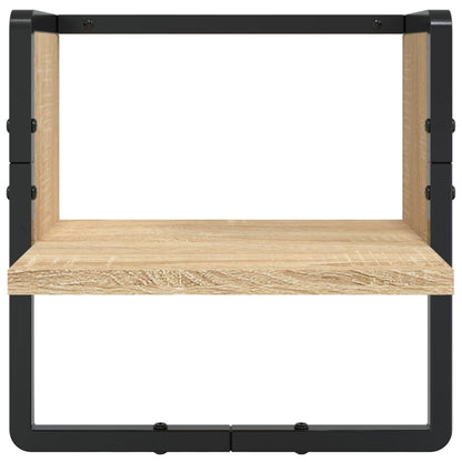 Ensemble d'étagères murales avec barres 4 pcs chêne sonoma