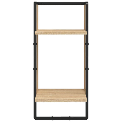 Ensemble d'étagères murales avec barres 4 pcs chêne sonoma