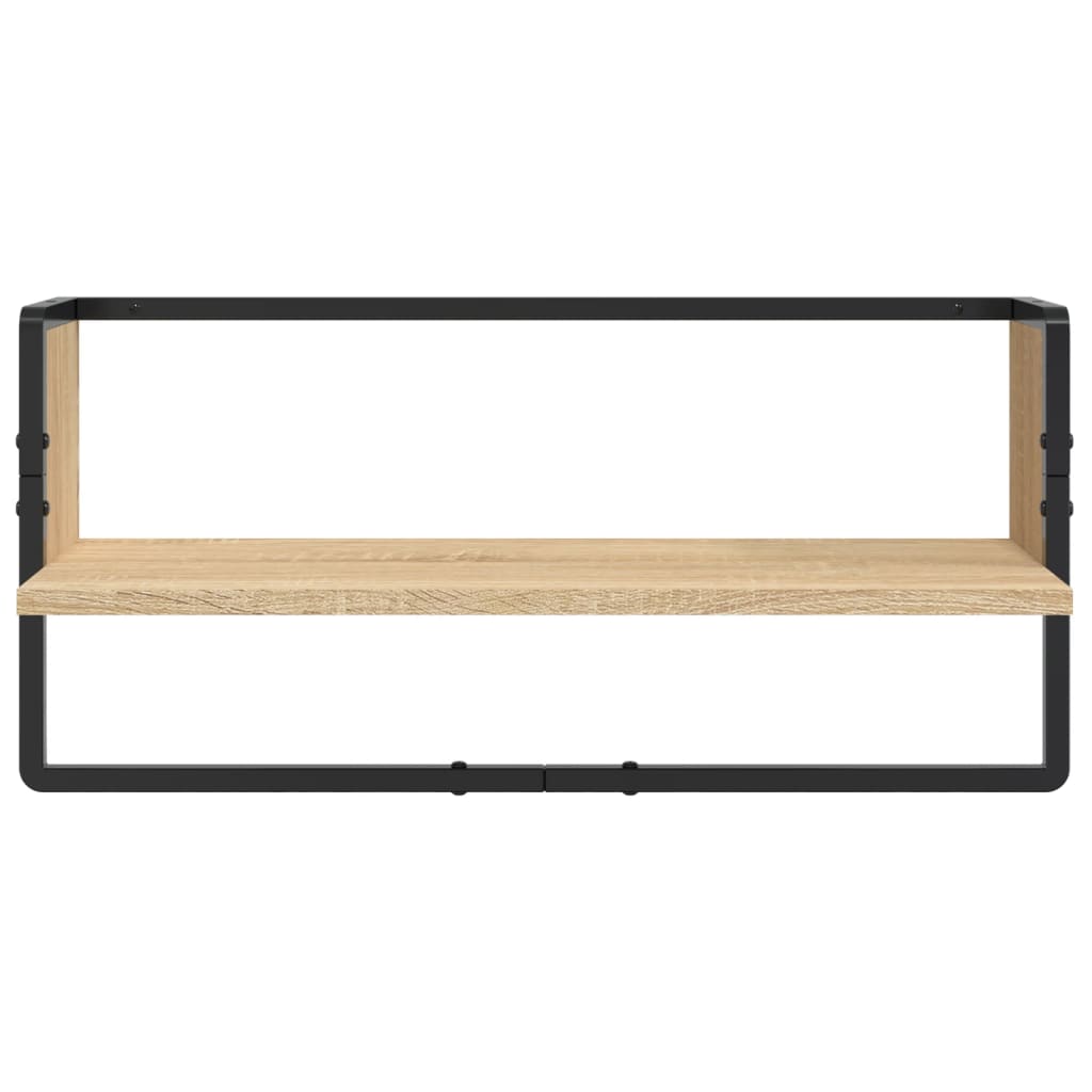 Ensemble d'étagères murales avec barres 4 pcs chêne sonoma