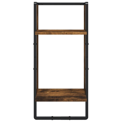 Ensemble d'étagères murales avec barres 4 pcs chêne fumé