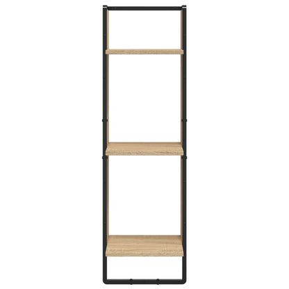 Ensemble d'étagères murales avec barres 6 pcs chêne sonoma