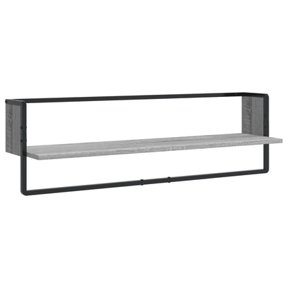 Ensemble d'étagères murales avec barres 6 pcs sonoma gris