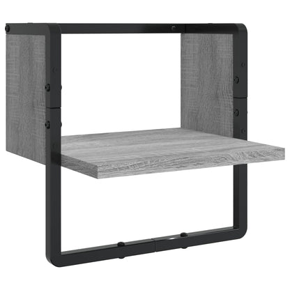 Ensemble d'étagères murales avec barres 6 pcs sonoma gris
