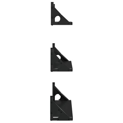 Ensemble d'étagères murales 3 pcs noir bois d'ingénierie