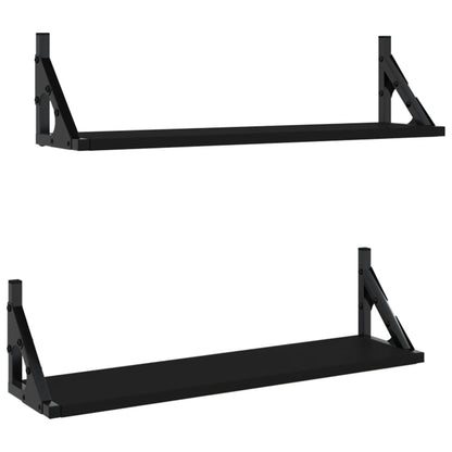 Étagères murales 2 pcs noir 60x15x15,5 cm