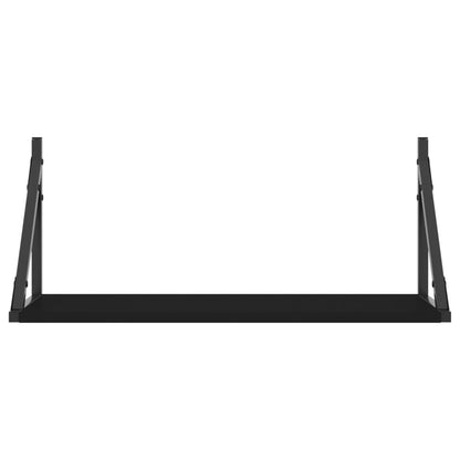 Étagères murales 2 pcs noir 60x25x25,5 cm bois d'ingénierie